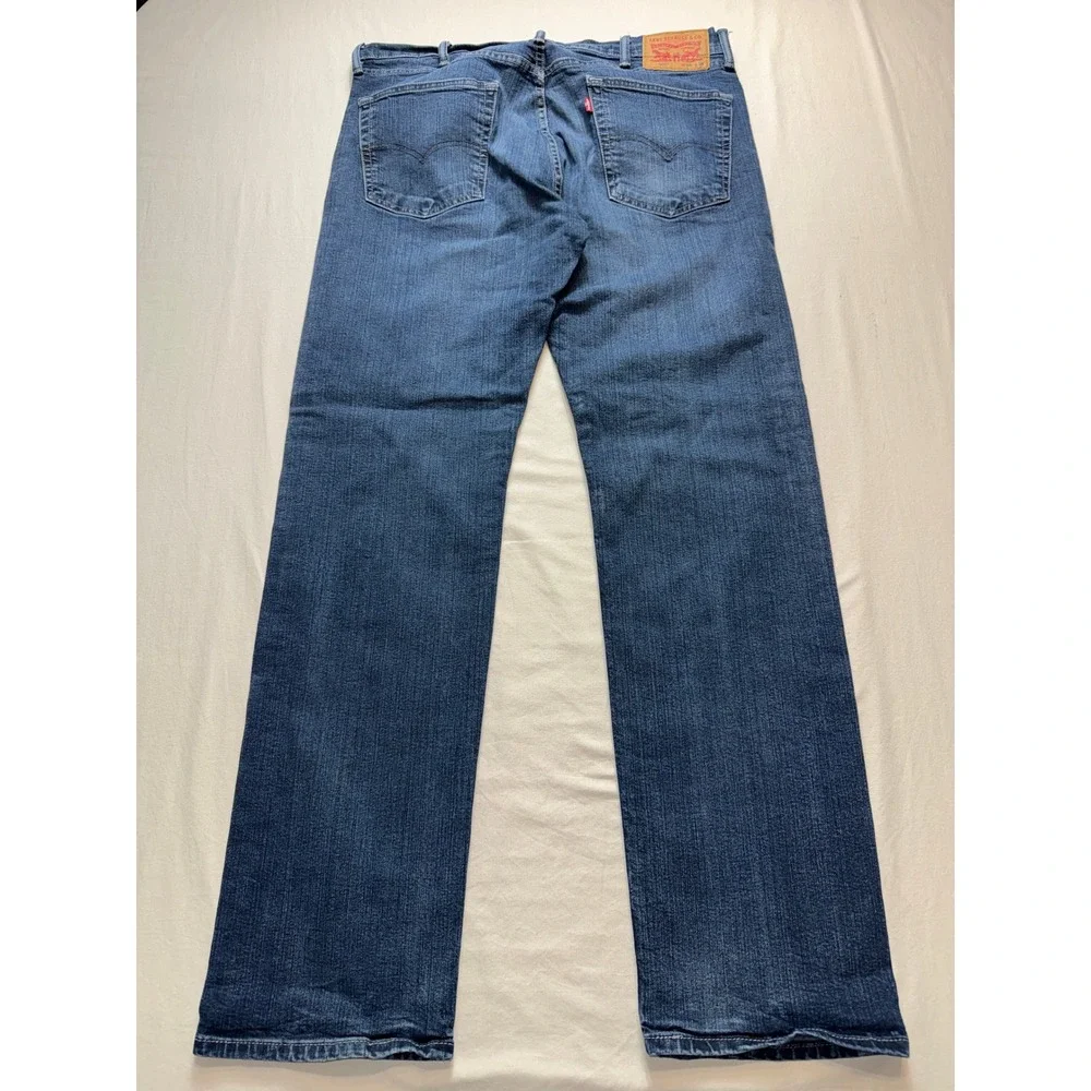 Levis 505 Regular Fit Straight‎ Leg Mens Blue Denim Jeans W36 L34 Medium Wash